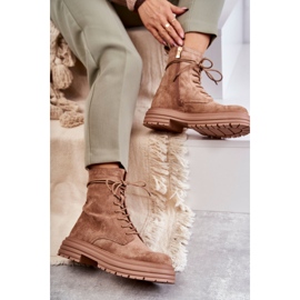 S.Barski Botas Mujer Ante Atadas Camel Afra marrón 7