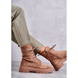 S.Barski Botas Mujer Ante Atadas Camel Afra marrón 9