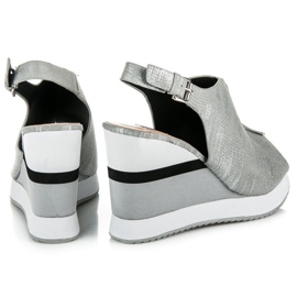 Vices Cómodos zapatos de cuña gris 5