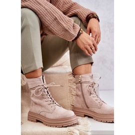 S.Barski Botas Mujer Ante Atadas Beige Afra 6