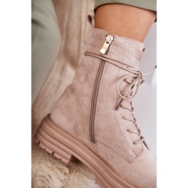 S.Barski Botas Mujer Ante Atadas Beige Afra 8