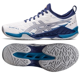 Zapatillas balonmano Asics Blast Ff 3 M 1071A076 100 blanco azul marino 1
