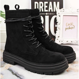D&A Negro OLI175B botas trapper ante negro 2