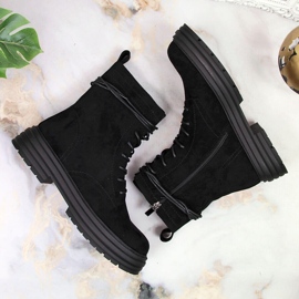 D&A Negro OLI175B botas trapper ante negro 3
