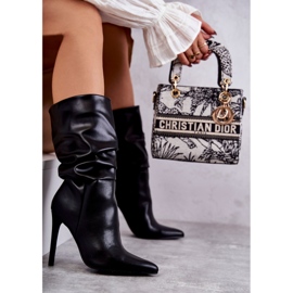 WS1 Botas Ecopiel Arrugada Tacón Alto Caren Negro 7