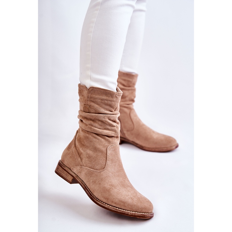 S.Barski Botas Mujer Ante Arrugado Beige Joanne 1