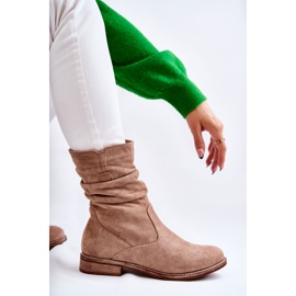 S.Barski Botas Mujer Ante Arrugado Beige Joanne 7