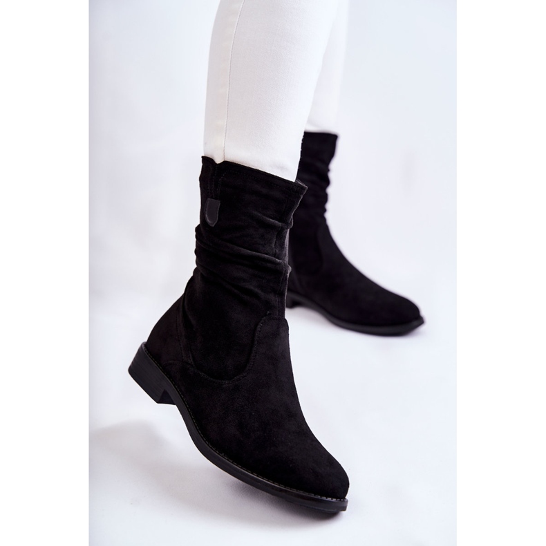 S.Barski Botas Mujer Ante Arrugado Negro Joanne 1