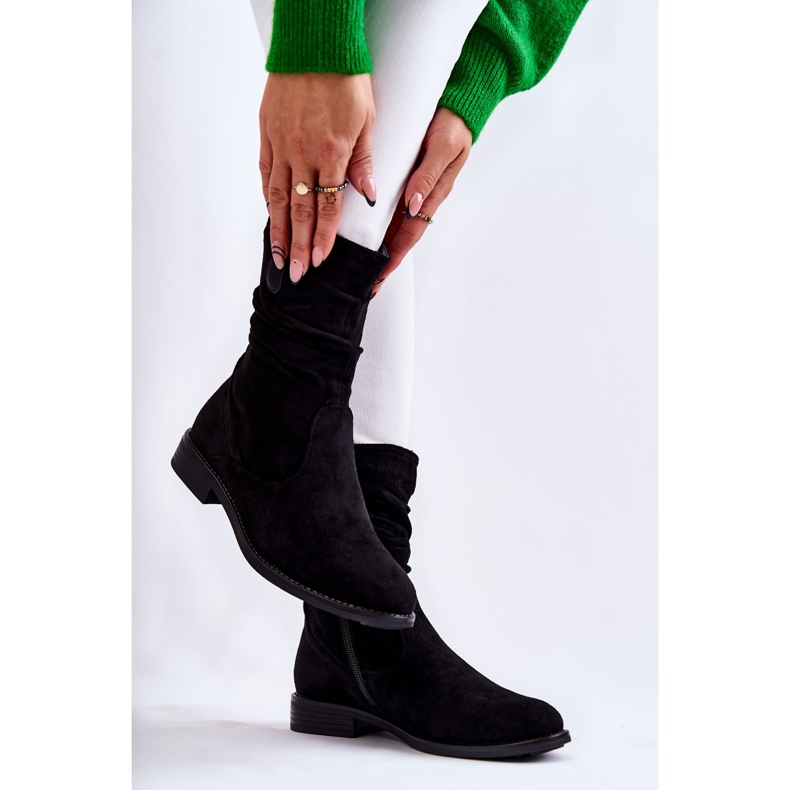S.Barski Botas Mujer Ante Arrugado Negro Joanne 2