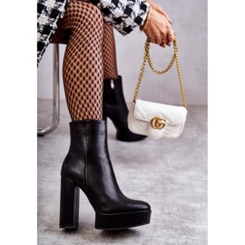 Botines de piel lisa, negro 2