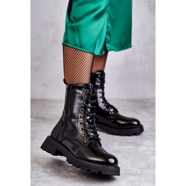 Botines De Piel Tacón Plano Negro Estela 2