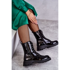 Botines De Piel Tacón Plano Negro Estela 7