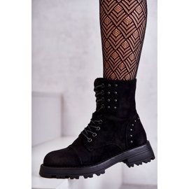 Botines Palmira Ante Negro Con Tachuelas 8