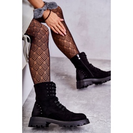 Botines Palmira Ante Negro Con Tachuelas 1