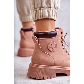 Botas Calientas Piel Rosa Felizia Trappers rosado 3
