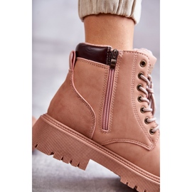 Botas Calientas Piel Rosa Felizia Trappers rosado 4