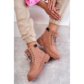 Botas Calientas Piel Rosa Felizia Trappers rosado 9