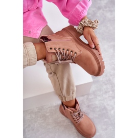 Botas Calientas Piel Rosa Felizia Trappers rosado 10