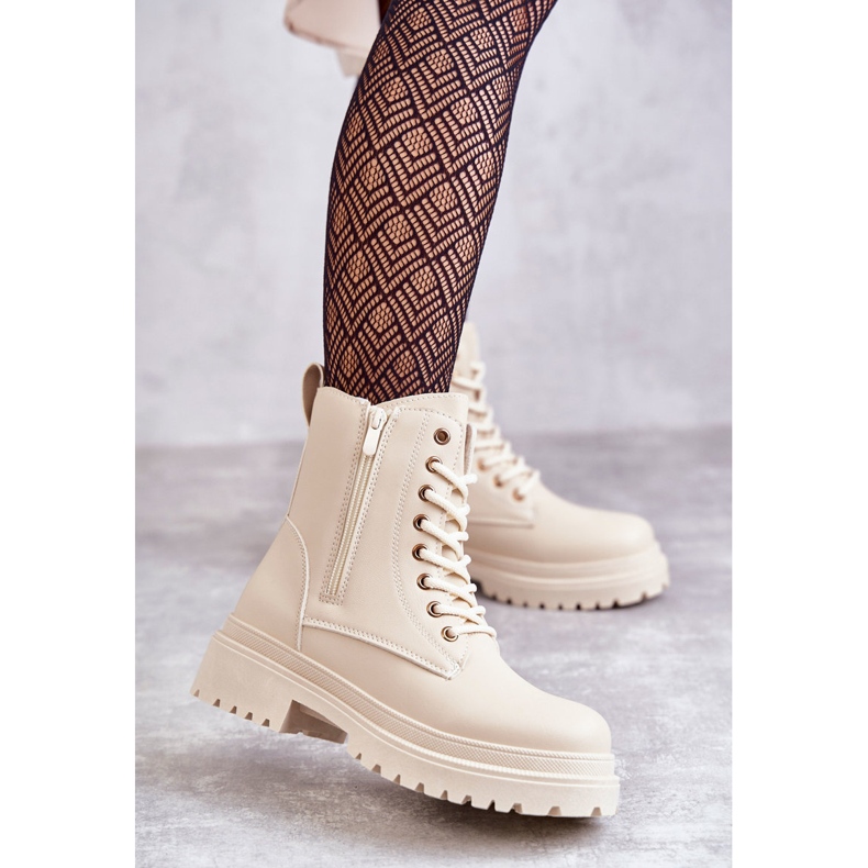 Botas Mujer Piel Abrigadas Beige Claro Dorchen 1