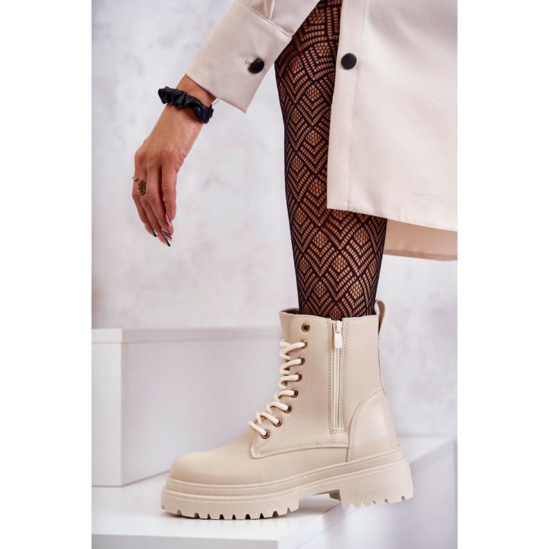 Botas Mujer Piel Abrigadas Beige Claro Dorchen 2