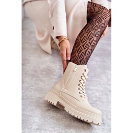 Botas Mujer Piel Abrigadas Beige Claro Dorchen 6