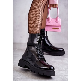 PE1 Botas Lacadas Mujer Workers Con Adornos Negro Gesine 1