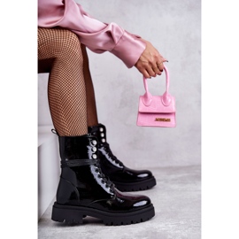 PE1 Botas Lacadas Mujer Workers Con Adornos Negro Gesine 5