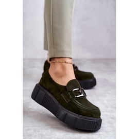 Zapatos de gamuza de moda en la plataforma Khaki Marsol verde 2
