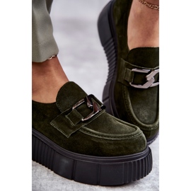 Zapatos de gamuza de moda en la plataforma Khaki Marsol verde 4