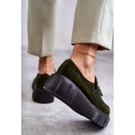 Zapatos de gamuza de moda en la plataforma Khaki Marsol verde 5