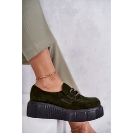 Zapatos de gamuza de moda en la plataforma Khaki Marsol verde 1