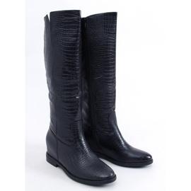 Botas sobre la cuña oculta Solange Black negro 5
