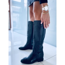 Botas sobre la cuña oculta Solange Black negro 4