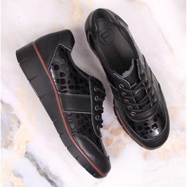 Zapatos de cordones en piel negra para mujer Filippo negro 4