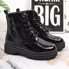 Black Vinceza botas aislantes lacadas en negro para niña 3