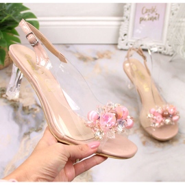 D&A Sandalias transparentes en el talón con abalorios DA rosa incoloro 1