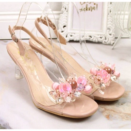 D&A Sandalias transparentes en el talón con abalorios DA rosa incoloro 2