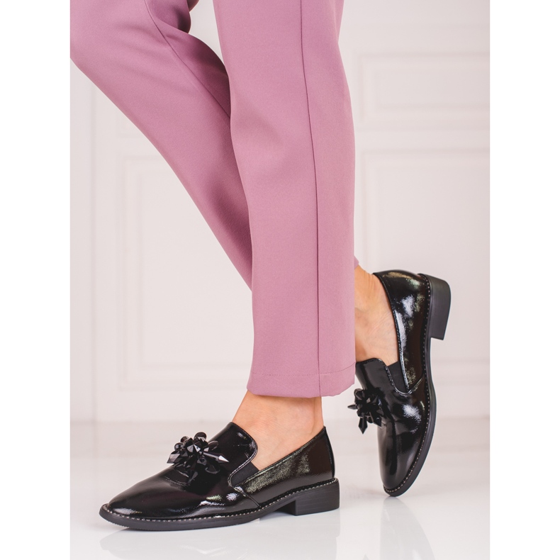 Señores de ante Shelovet de mujer con adorno negro 1