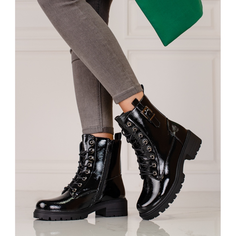 Bolsos de mujer Vinceza lacados negro 1