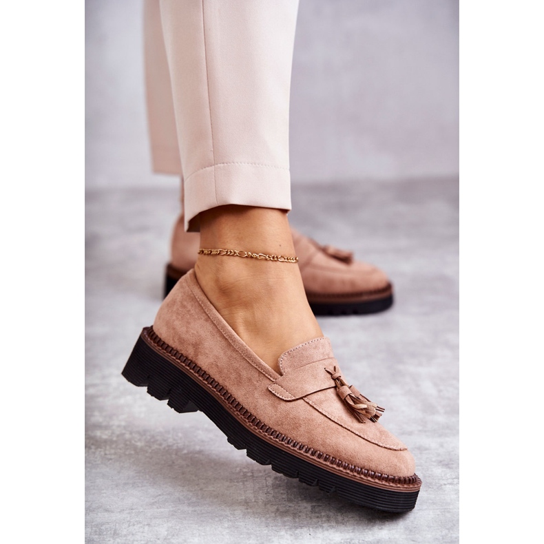 Vinceza Zapatos De Mujer En Gamuza Sobre Una Plataforma Beige Unni 1