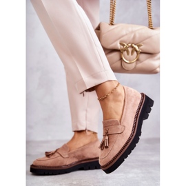 Vinceza Zapatos De Mujer En Gamuza Sobre Una Plataforma Beige Unni 6