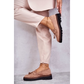 Vinceza Zapatos De Mujer En Gamuza Sobre Una Plataforma Beige Unni 4