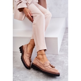 Vinceza Zapatos De Mujer En Gamuza Sobre Una Plataforma Beige Unni 7