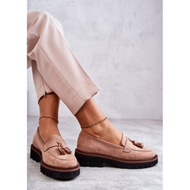 Vinceza Zapatos De Mujer En Gamuza Sobre Una Plataforma Beige Unni 8
