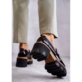 PL5 Tacones Altos Lacados Adorno Dorado Lurdes Negro 3