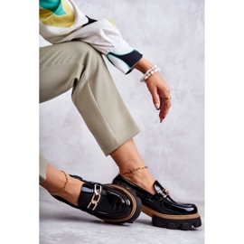 PL5 Tacones Altos Lacados Adorno Dorado Lurdes Negro 8