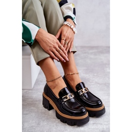 PL5 Tacones Altos Lacados Adorno Dorado Lurdes Negro 9