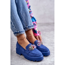 Vinceza Zapatos De Mujer De Ante Con Adorno Britt Azul 6
