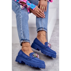 Vinceza Zapatos De Mujer De Ante Con Adorno Britt Azul 7