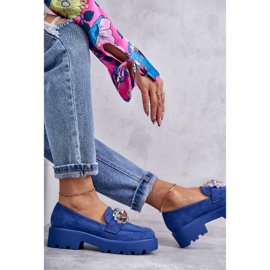 Vinceza Zapatos De Mujer De Ante Con Adorno Britt Azul 8